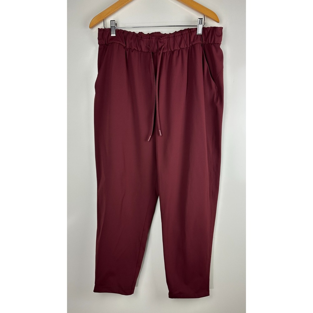Lululemon Keep Moving Pant 7/8 High Rise Pockets Stretch Cassis Maroon Size 14 - Picture 2 of 13